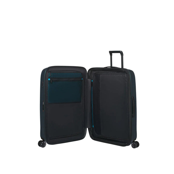 Binnenkant van de Samsonite NEXIS grote koffer 76 EXP in deep Forest #kleur_deep-forest