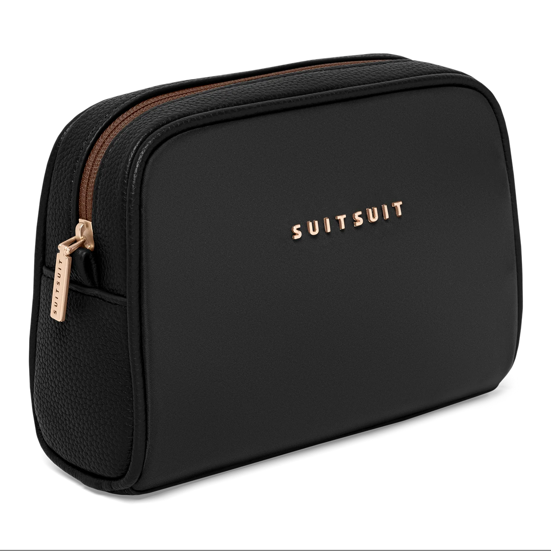 Voorzijde van de kleine toilettas #kleur_black-olive