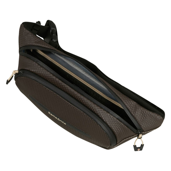 Binnenkant van de Samsonite Ecodiver Heuptas #kleur_coffee-bean