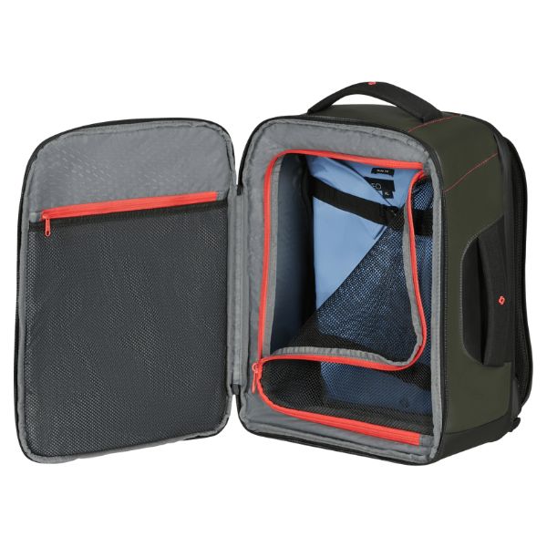 Binnenkant in gebruik van de Samsonite Ecodiver underseater s Donkergroen #kleur_donkergroen