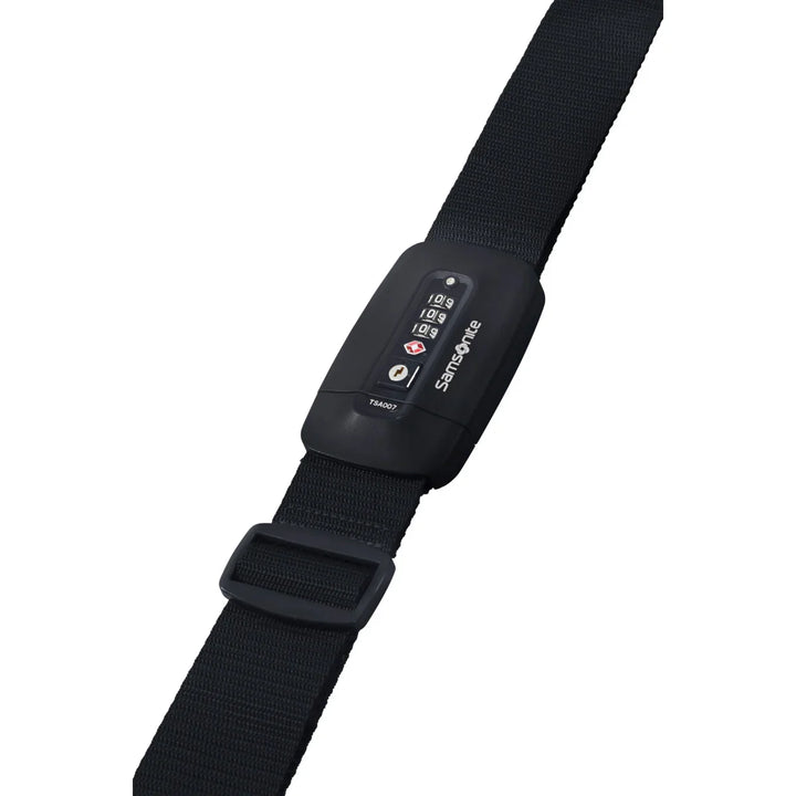 Voorzijde van de Samsonite koffer riem met cijverslot black #kleur_black