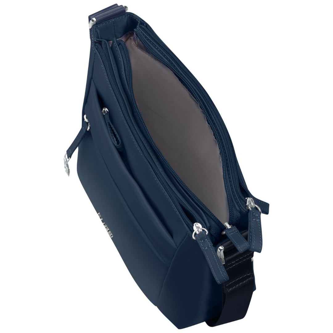 Binnenkant van de Samsonite Sqaure crossover in het navy #kleur_navy