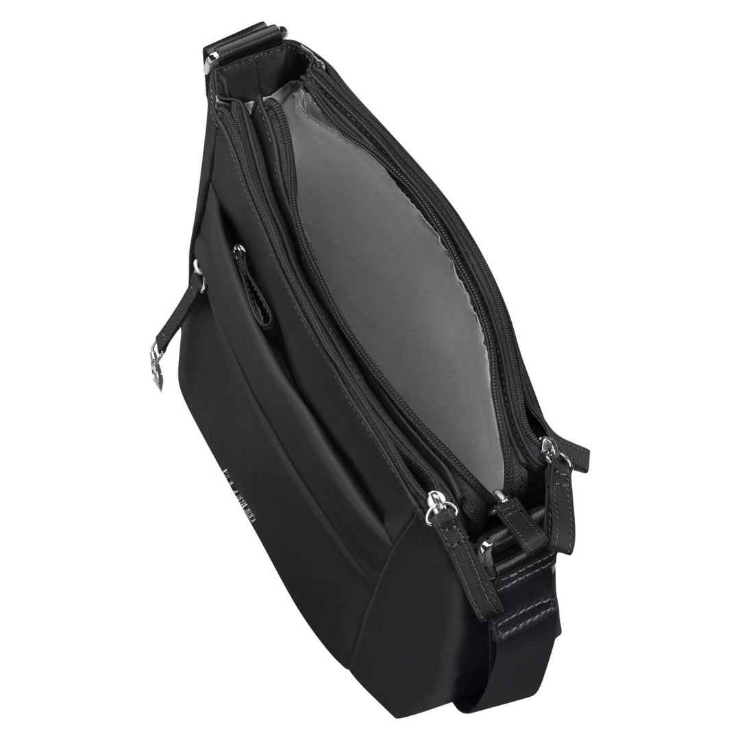 Binnenkant van de Samsonite Sqaure crossover in het zwart #kleur_zwart