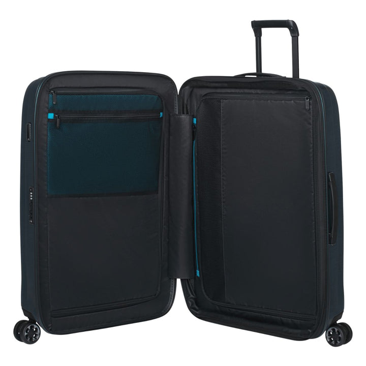 Binnenkant van de Samsonite NEXIS handbagage koffer petrol #kleur_petrol