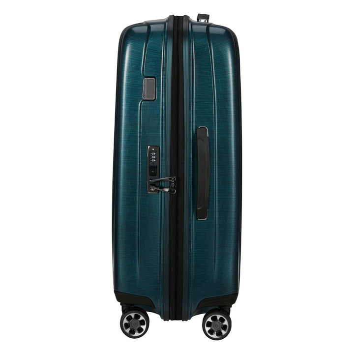 Zijkant van de Samsonite NEXIS handbagage koffer petrol #kleur_petrol