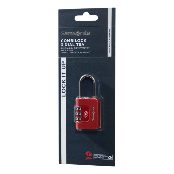 Verpakking van de Samsonite padlock #kleur_rood