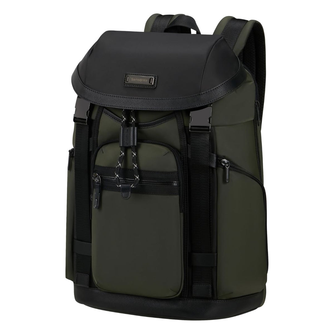 Voorzijde Samsonite Relyon Rugzak 15,6 inch donkergroen #kleur_donkergroen