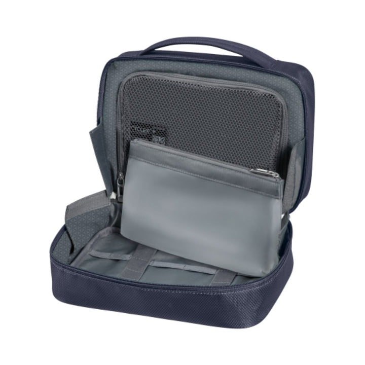 Binnenkant van de Samsonite Respark toilet kit navy #kleur_navy