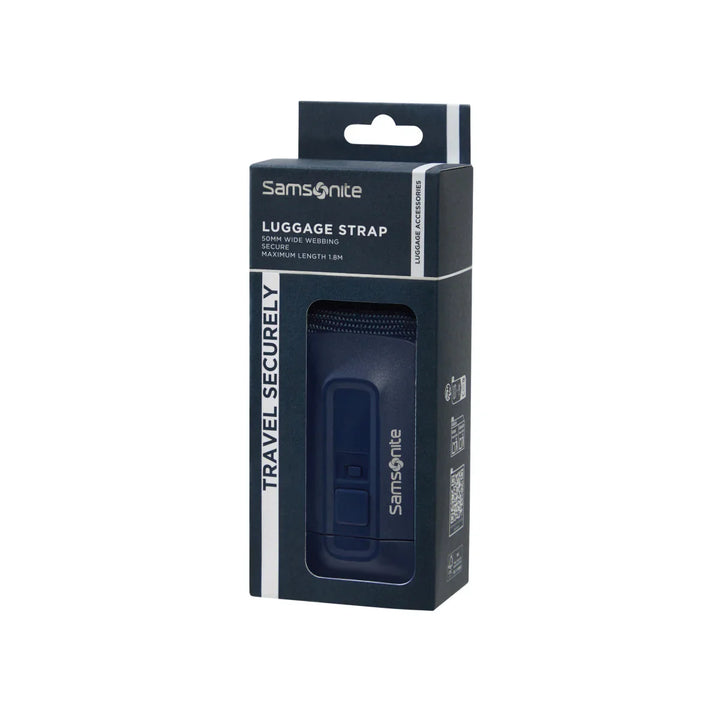 Verpakking van de Samsonite Luggage strap kofferriem in het navy #kleur_navy
