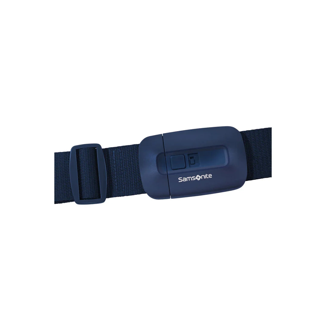 Voorkant van de Samsonite Luggage strap kofferriem in het navy #kleur_navy