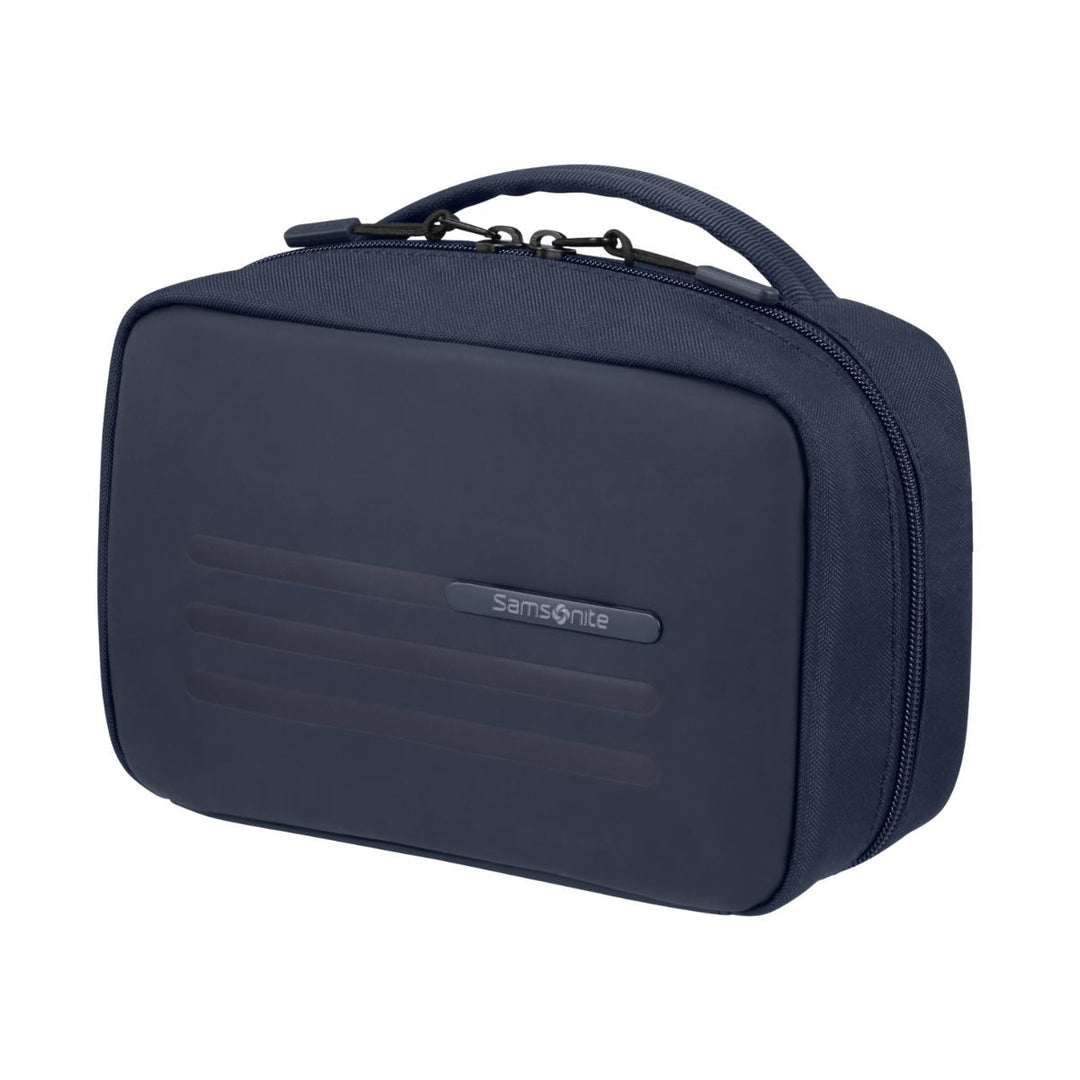 Voorzijde van de Samsonite Stackd compacte toilettas navy #kleur_navy