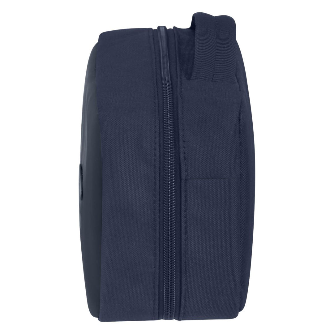 Zijkant van de Samsonite Stackd compacte toilettas navy #kleur_navy