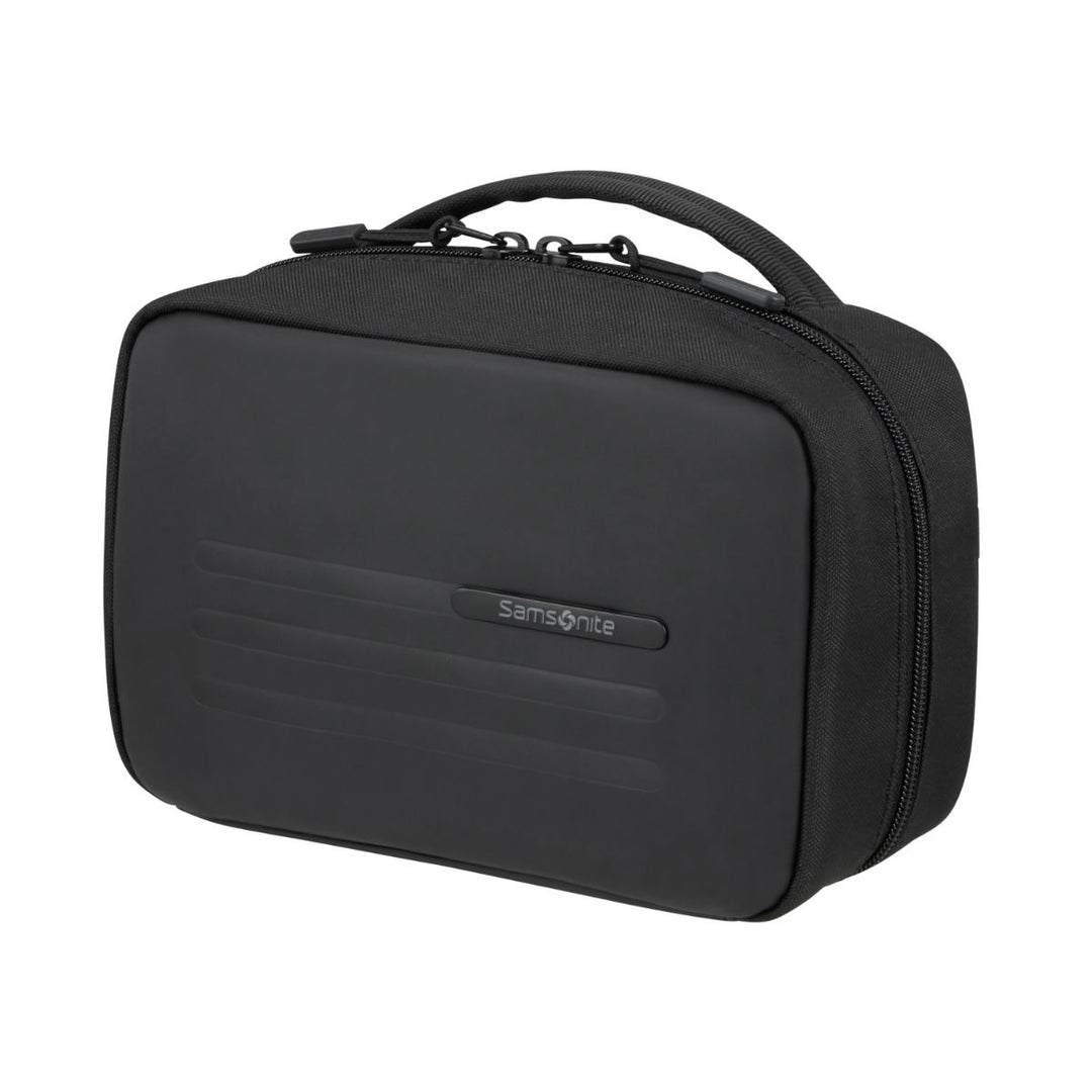 Voorzijde van de Samsonite Stackd compacte toilettas zwart #kleur_zwart