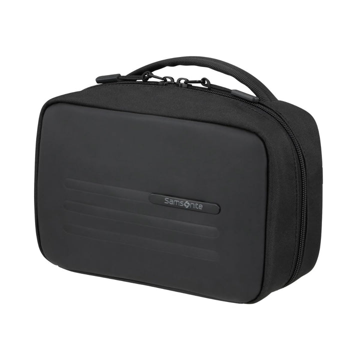 Voorzijde van de Samsonite Stackd compacte toilettas zwart #kleur_zwart