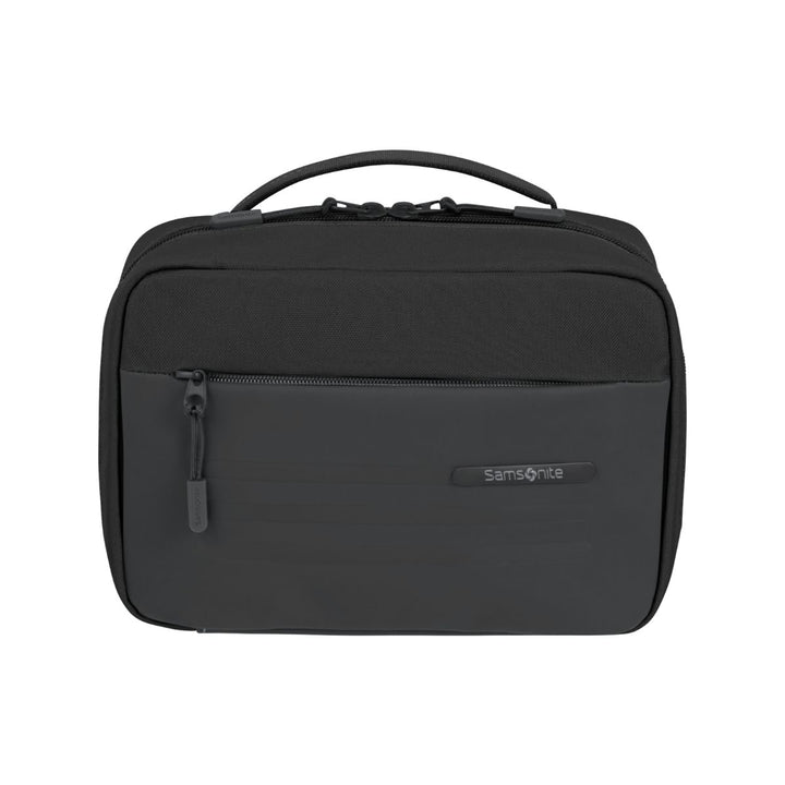 Voorkant van de Samsonite Stackd Toilet kit met hanger zwart #kleur_zwart