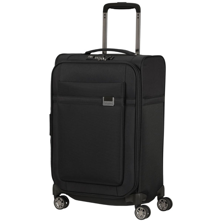 Voorzijde van de Samsonite Airea handbagage 35 EXP zwart #kleur_zwart