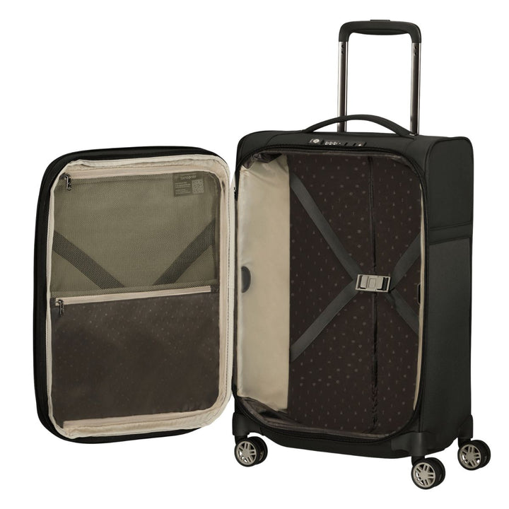 Binnenkant van de Samsonite Airea handbagage 35 EXP zwart #kleur_zwart