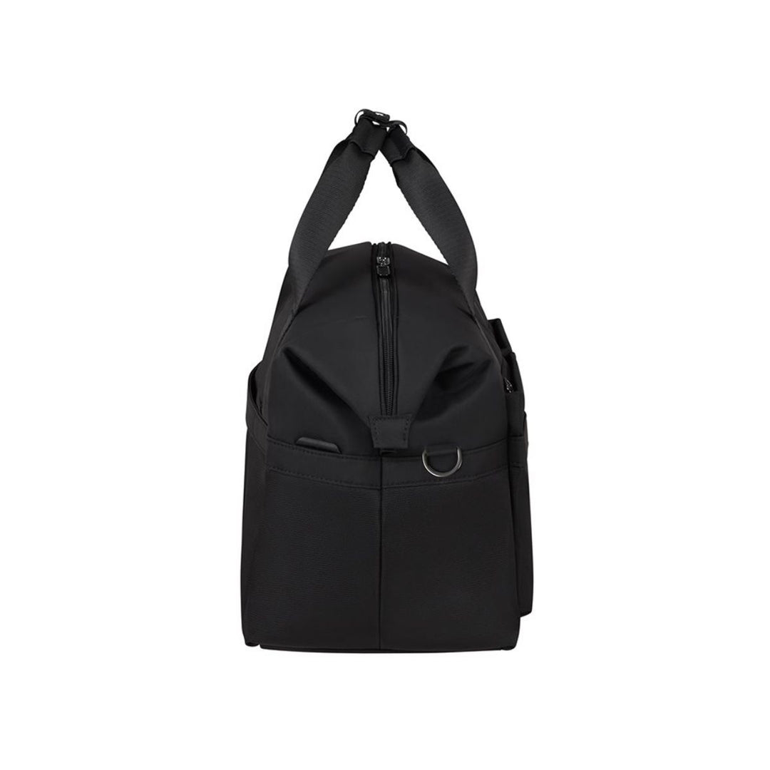 Zijkant van de Samsonite airea weekendtas black #kleur_black