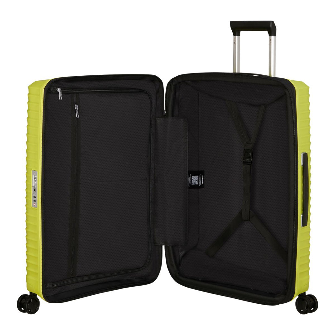 Binnenkant van de Samsonite Upscape 68 middelmaat koffer lime #kleur_lime