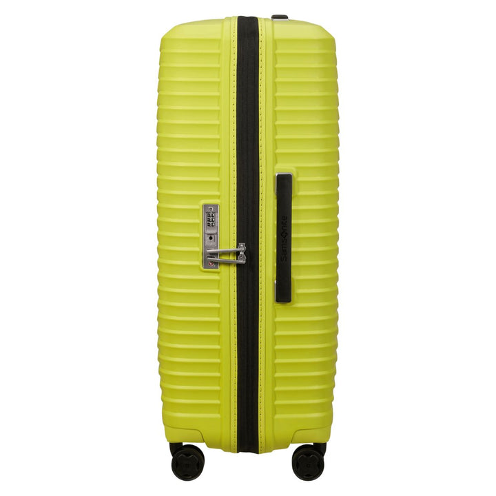 Zijkant van de Samsonite Upscape 75 grote koffer lime #kleur_lime