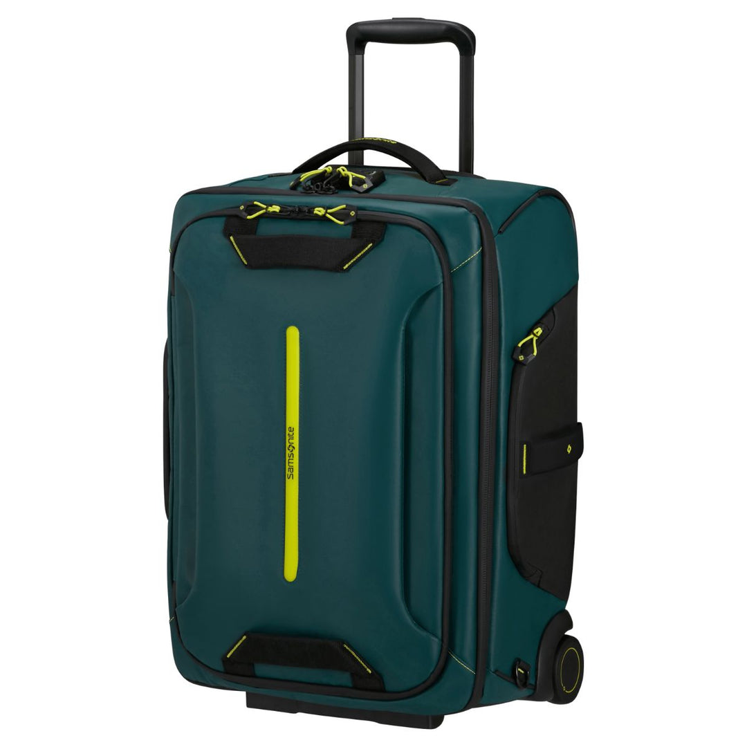 Voorzijde van de Samsonite Ecodiver Duffle wheels 55 teal-lime #kleur_teal-lime