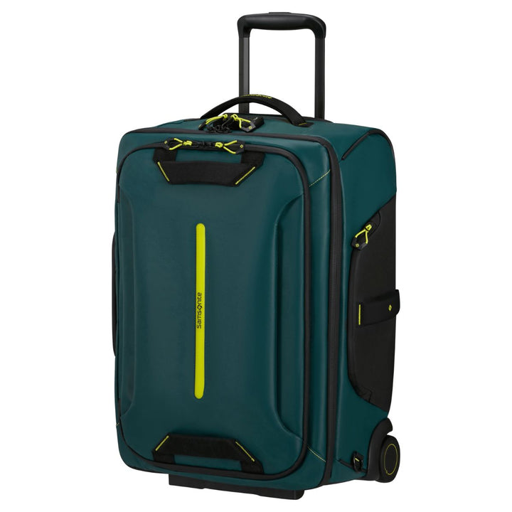 Voorzijde van de Samsonite Ecodiver Duffle wheels 55 teal-lime #kleur_teal-lime
