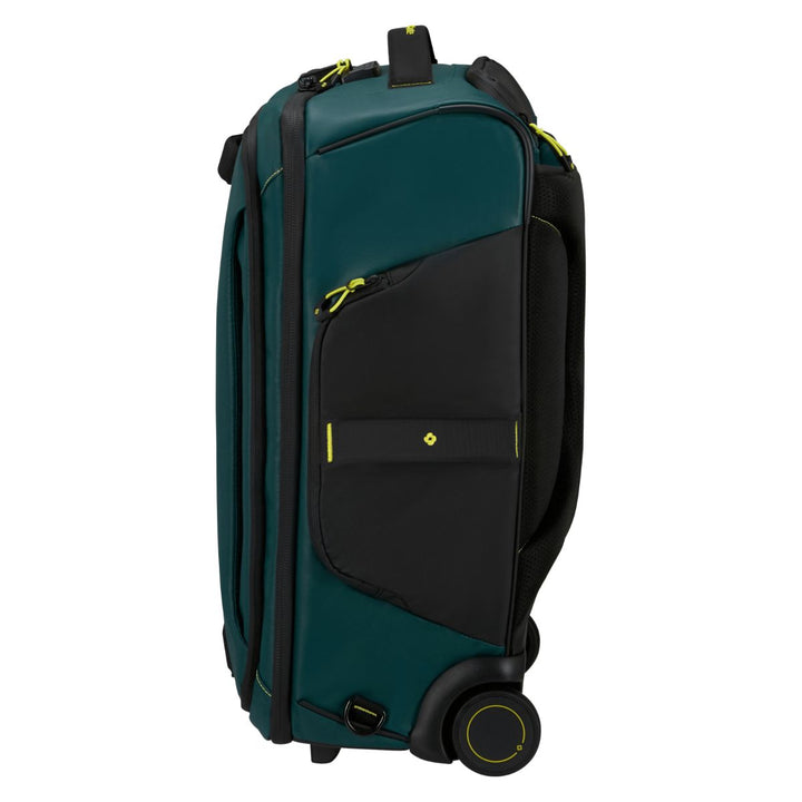 Zijkant van de Samsonite Ecodiver Duffle wheels 55 teal-lime #kleur_teal-lime