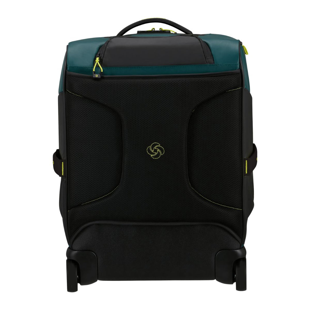 Achterkant van de Samsonite Ecodiver Duffle wheels 55 teal-lime #kleur_teal-lime