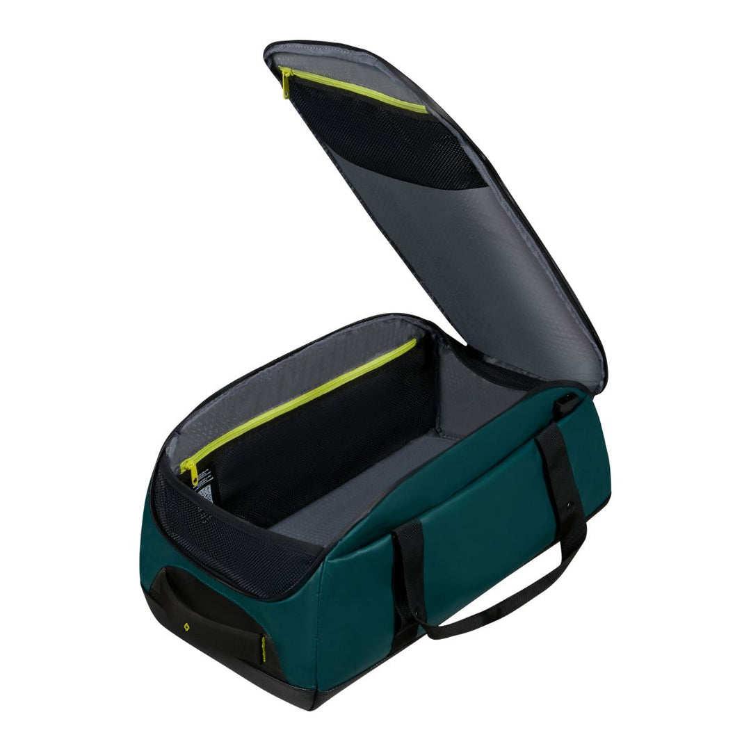 Binnenkant van de Samsonite Ecoiver Duffle s teal lime #kleur_teal-lime