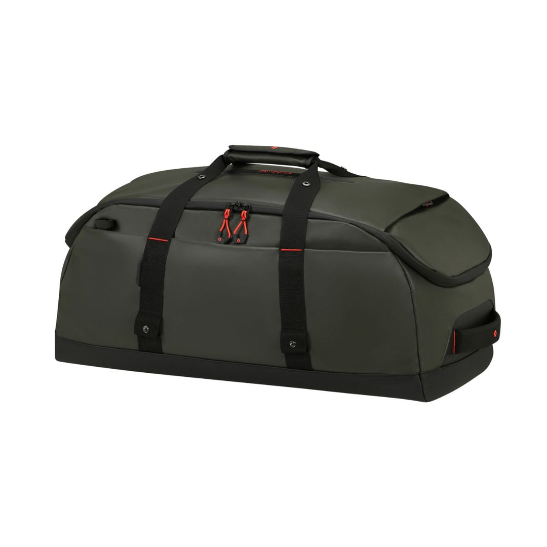 Voorzijde van de Ecoidver duffle m donkergroen #kleur_donkergroen