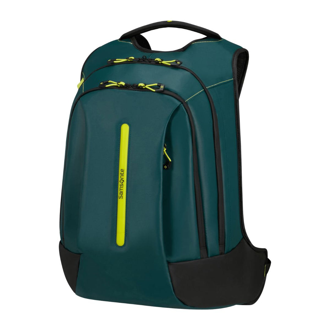 Voorzijde van de Ecodiver L Laptop rugzak Teal Lime #kleur_teal-lime