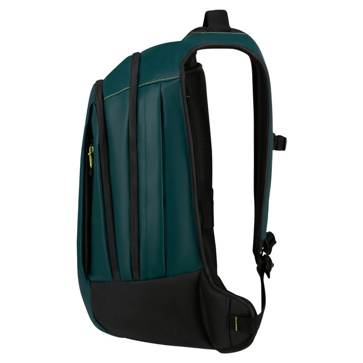 Zijkant van de Ecodiver L Laptop rugzak Teal Lime #kleur_teal-lime