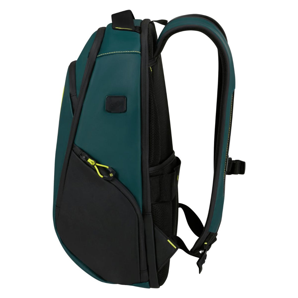 Zijkant van de Samsonite Ecodiver M US rugzak Teal-Lime #kleur_teal-lime