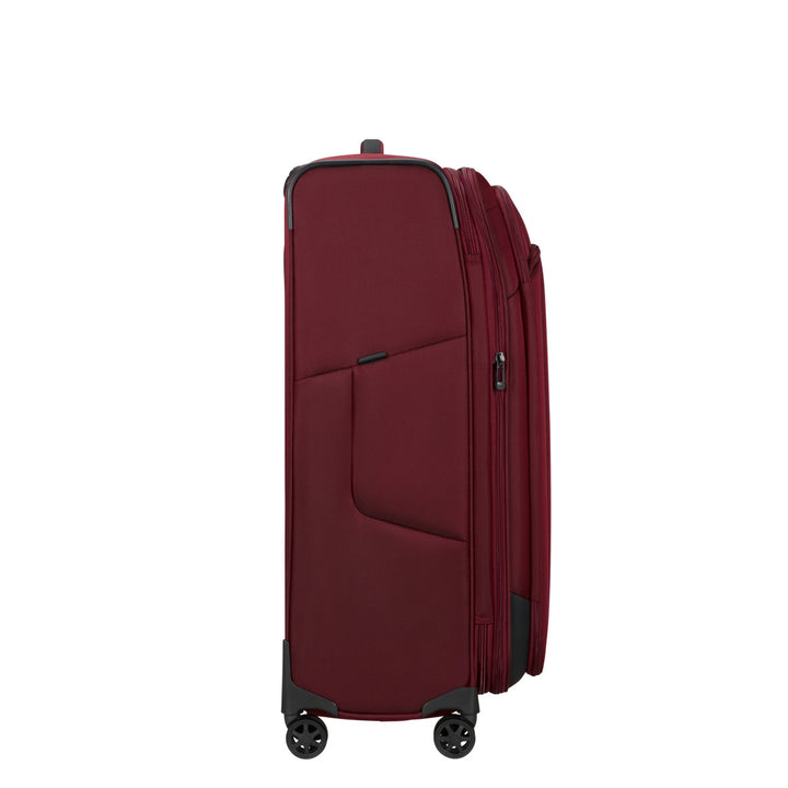 Zijkant van de Samsonite Respark grote koffer 79 EXP burgundy #kleur_burgundy