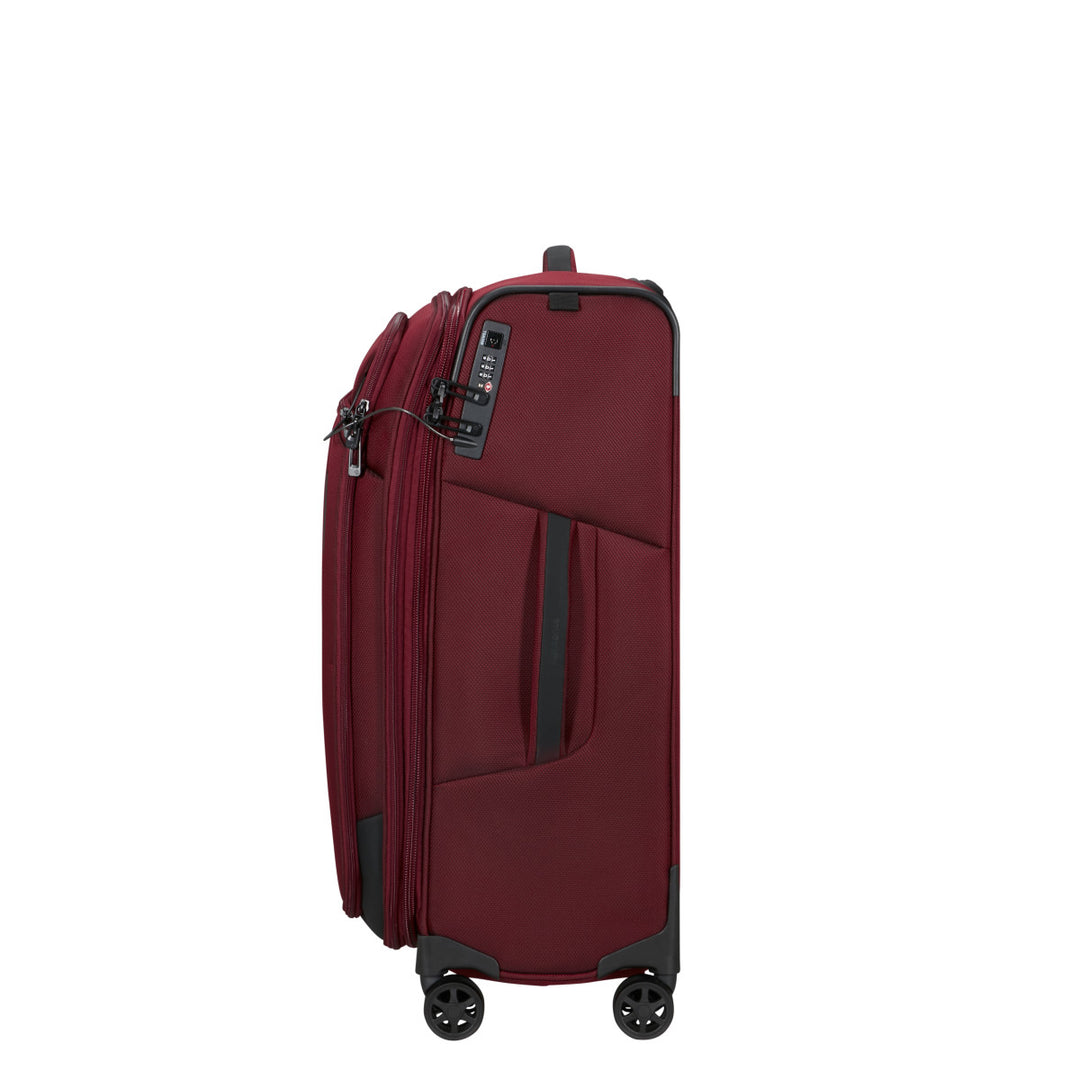 Zijkant van de Samsonite Respark middelmaat koffer 67 burgundy #kleur_burgundy