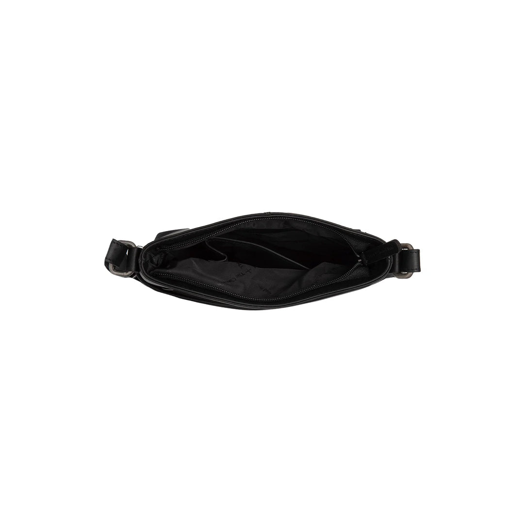 Binnenkant van The Chesterfield Navene leren crossbody tas zwart #kleur_zwart