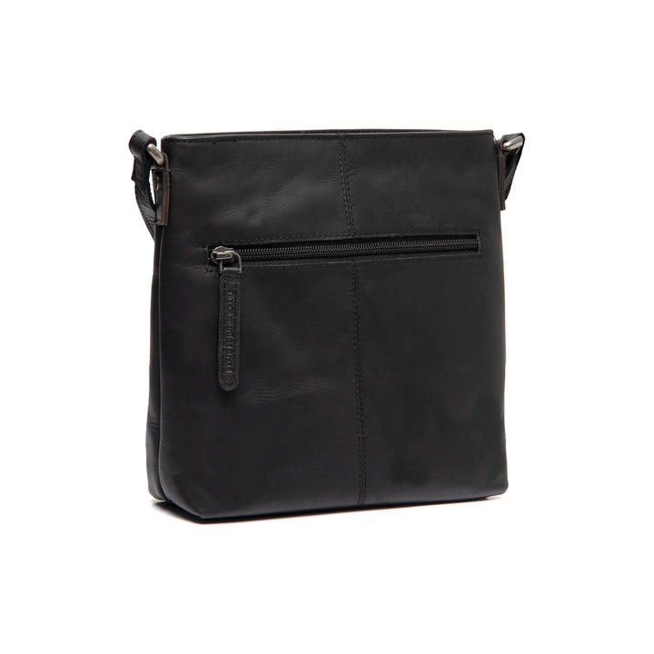 Achterkant van The Chesterfield Navene leren crossbody tas zwart #kleur_zwart