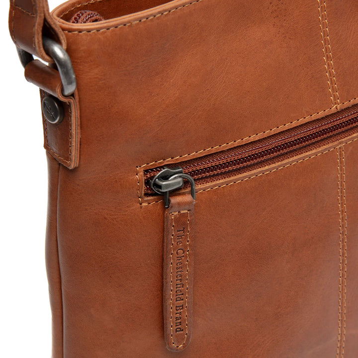 Achtervak van The Chesterfield Navene leren crossbody tas cognac #kleur_cognac