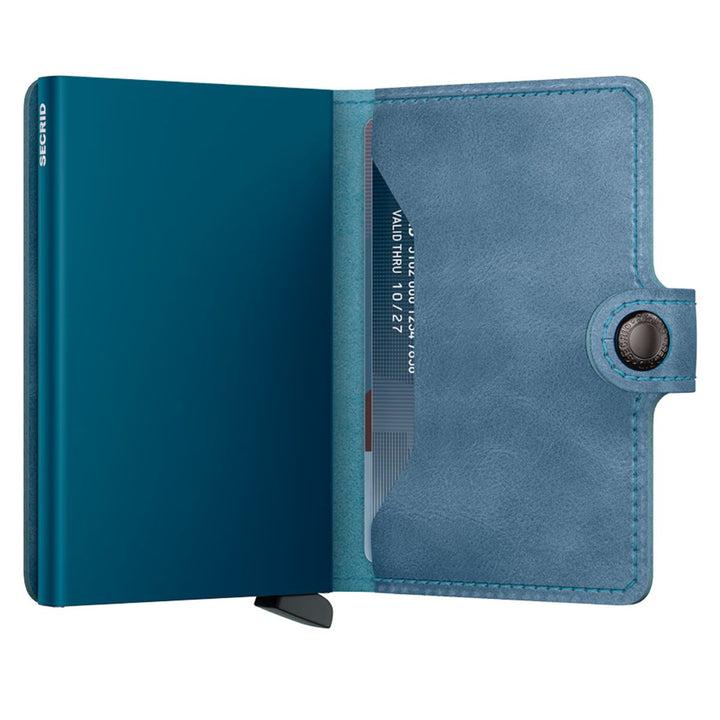 Binnenkant van de Secrid mini wallet teal #kleur_teal