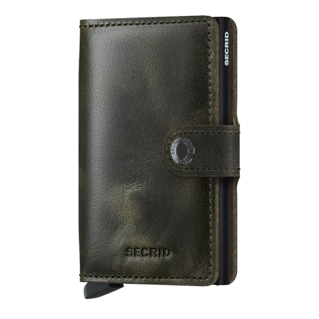 Voorkant van de Secrid mini wallet vintage olijf#kleur_olijf