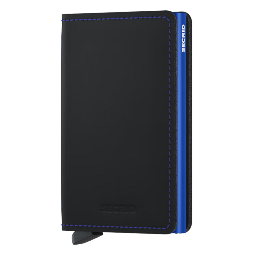 Voorkant van de Secrid slim wallet black blue#kleur_black-blue