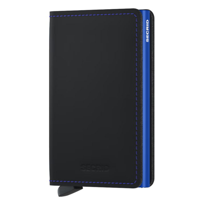 Voorkant van de Secrid slim wallet black blue#kleur_black-blue