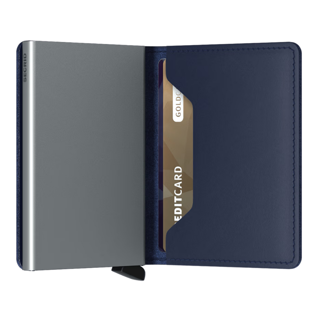 Binnenkant van de Secrid slim wallet Blauw #kleur_blauw