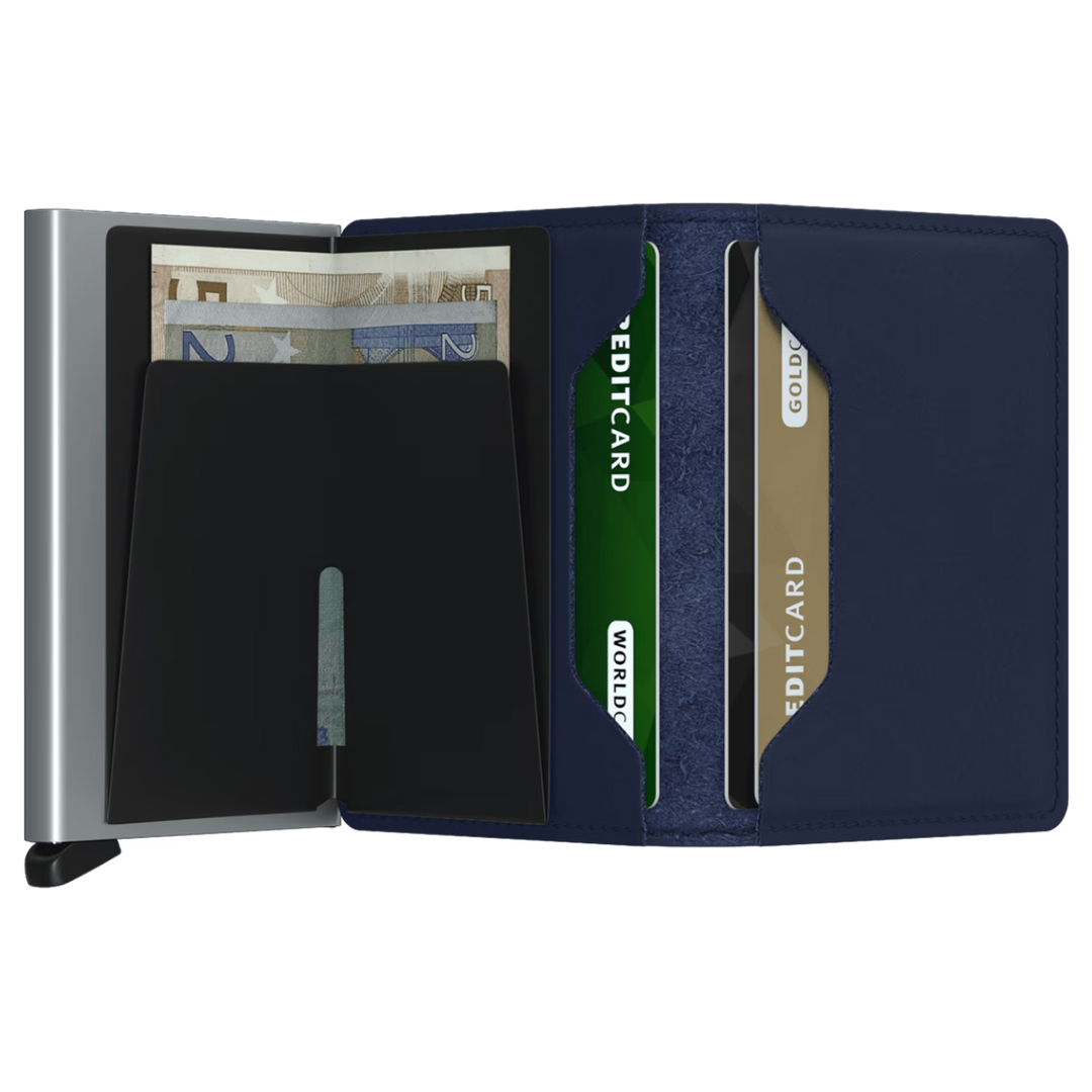 Binnenkant van de Secrid slim wallet Blauw #kleur_blauw