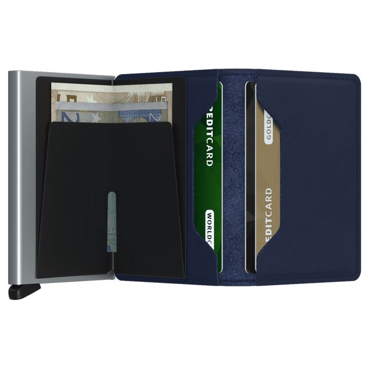 Binnenkant van de Secrid slim wallet Blauw #kleur_blauw