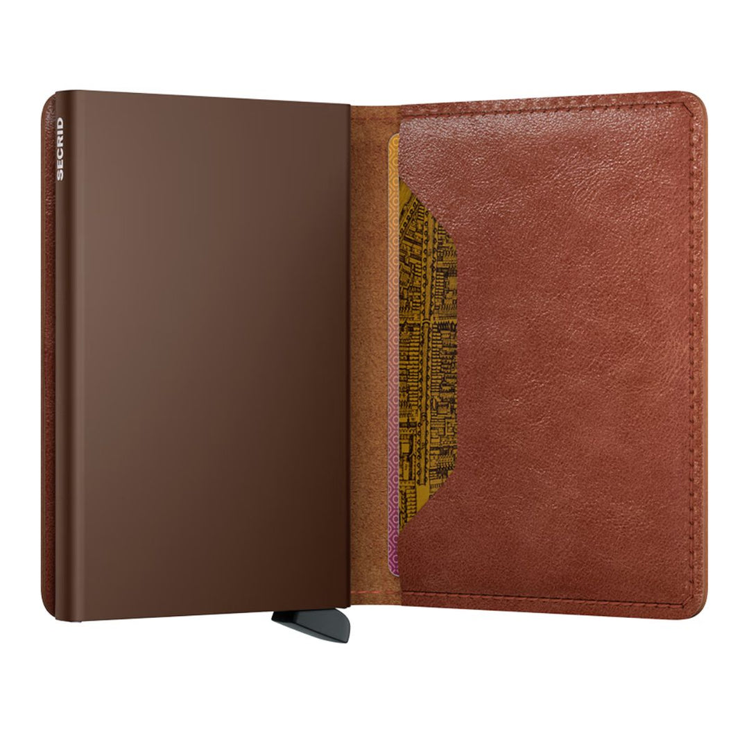 Binnenkant van de Secrid Slim wallet cognac Brown #kleur_cognac-brown