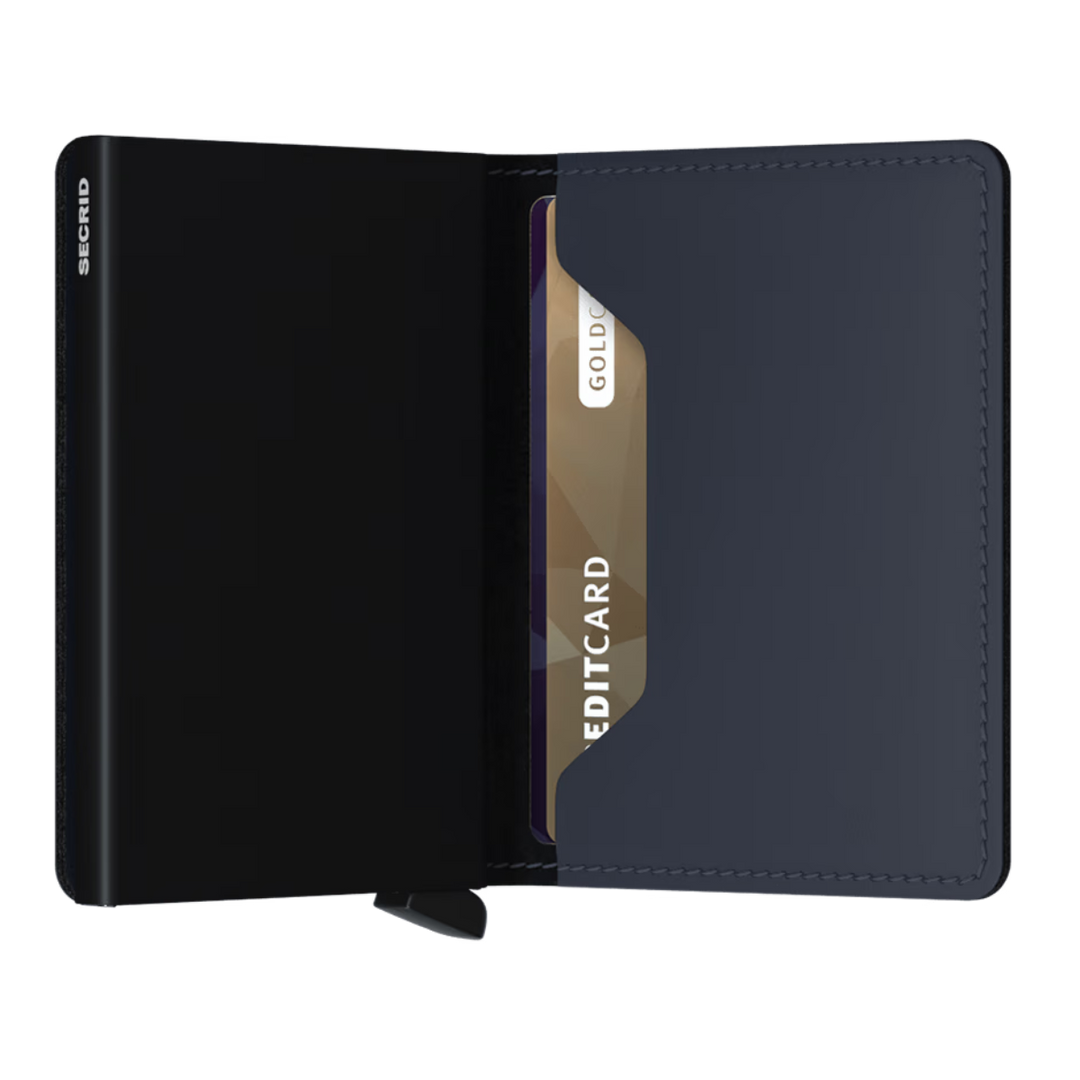 Binnenkant van de Secrid Slim wallet nightblue #kleur_nightblue