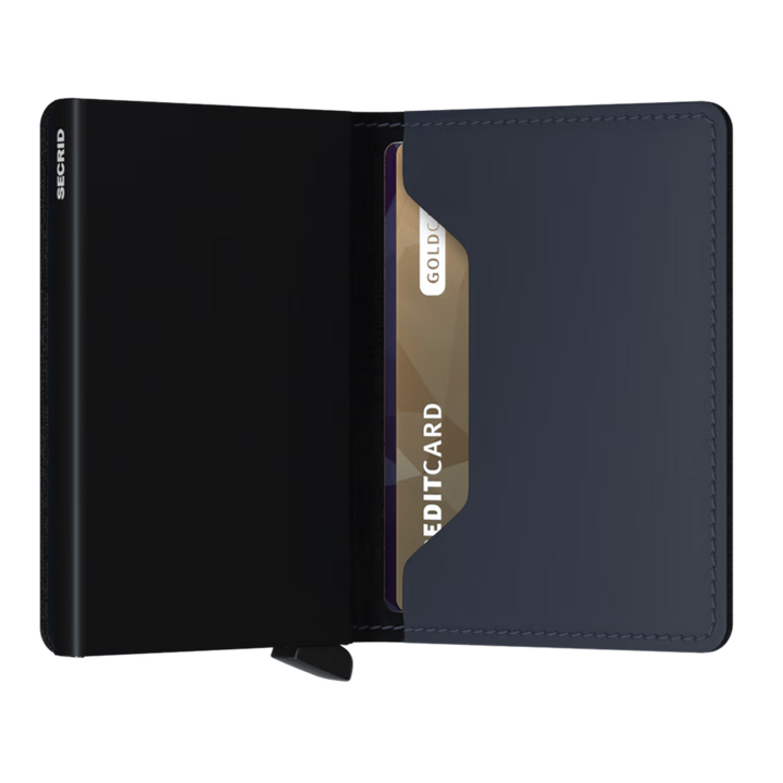 Binnenkant van de Secrid Slim wallet nightblue #kleur_nightblue