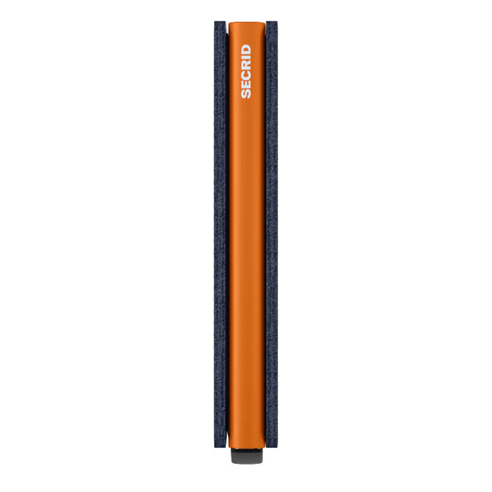 Zijkant van de Secrid Slimwallet navy-orange #kleur_navy-orange