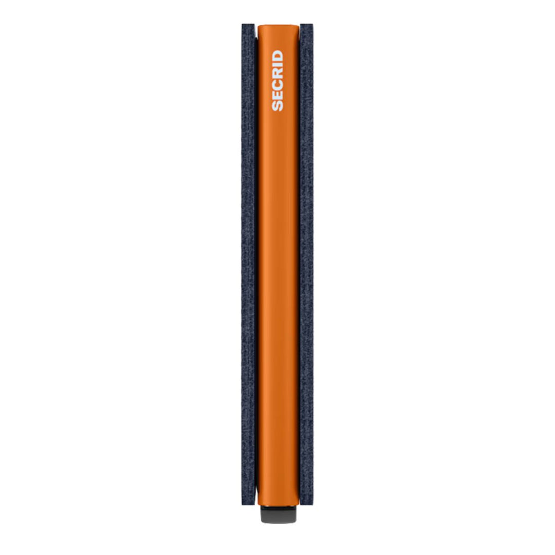 Zijkant van de Secrid Slimwallet navy-orange #kleur_navy-orange